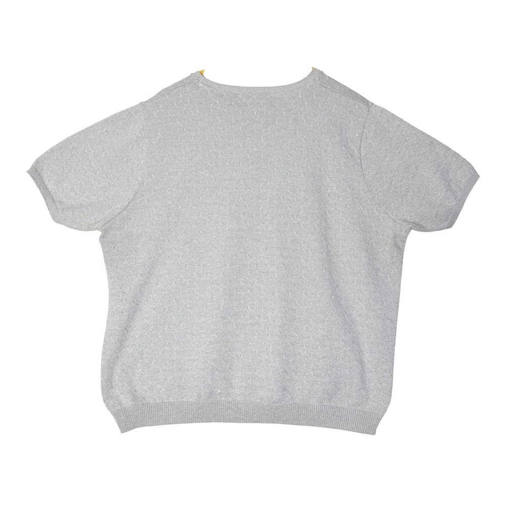Alfred Dunner Woman Sweater Top Gray Sparkle Knit Short Sleeve Size 2X - Picture 2 of 10